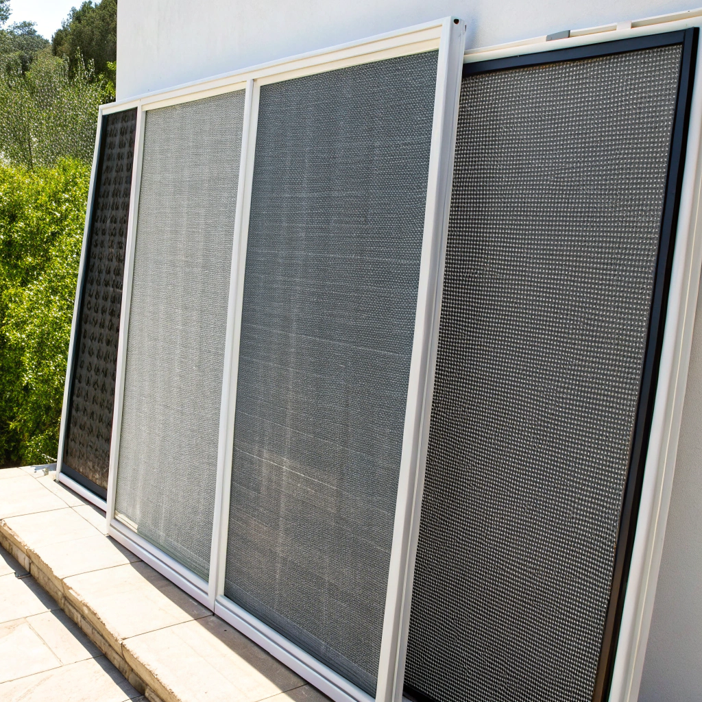 Patio mesh types fibreglass fine mesh solar mesh Newcastle