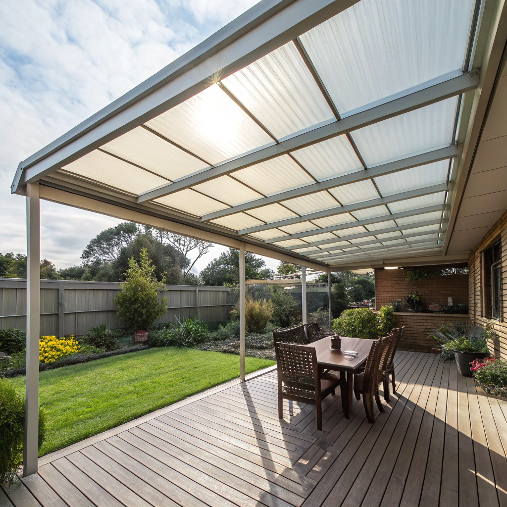 Polycarbonate roof panels Newcastle patio natural light