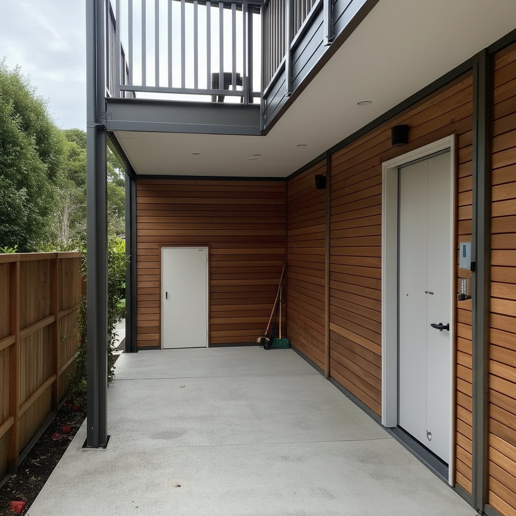 Under deck storage area Newcastle elevated deck build